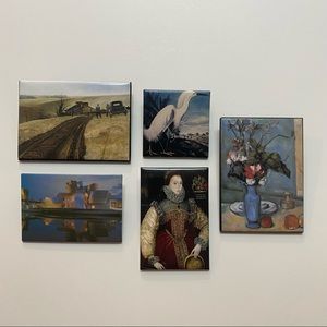 Mixed Lot of 5 VTG 90’s 00’s Art Museum Paintings Collectible Magnet Pinbacks